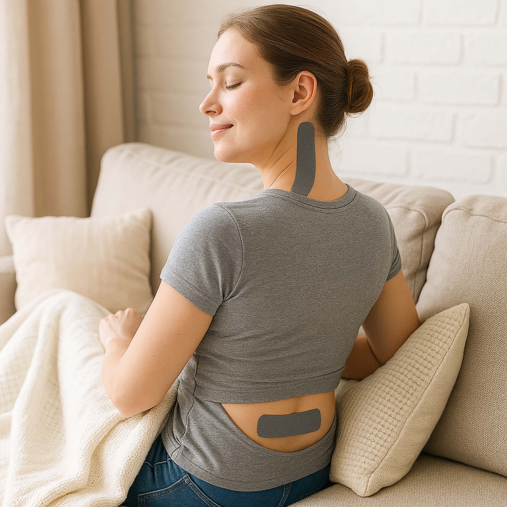 Šedý Kineziologický tejp 5mx5cm Vodotesný Elastický na bolesť svalov - Image 7