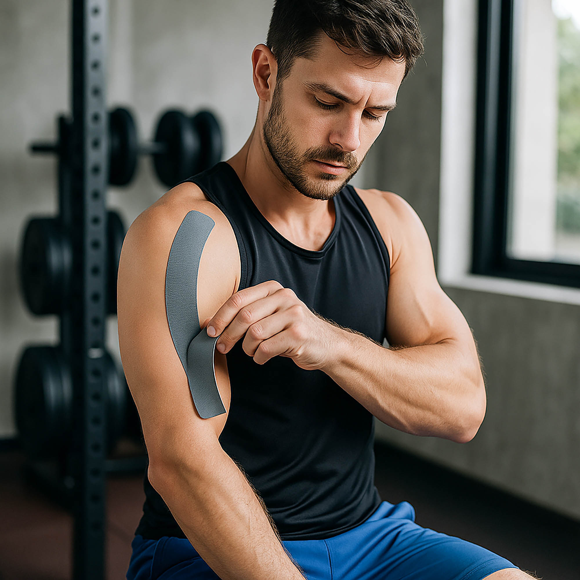 Šedý Kineziologický tejp 5mx5cm Vodotesný Elastický na bolesť svalov - Image 6