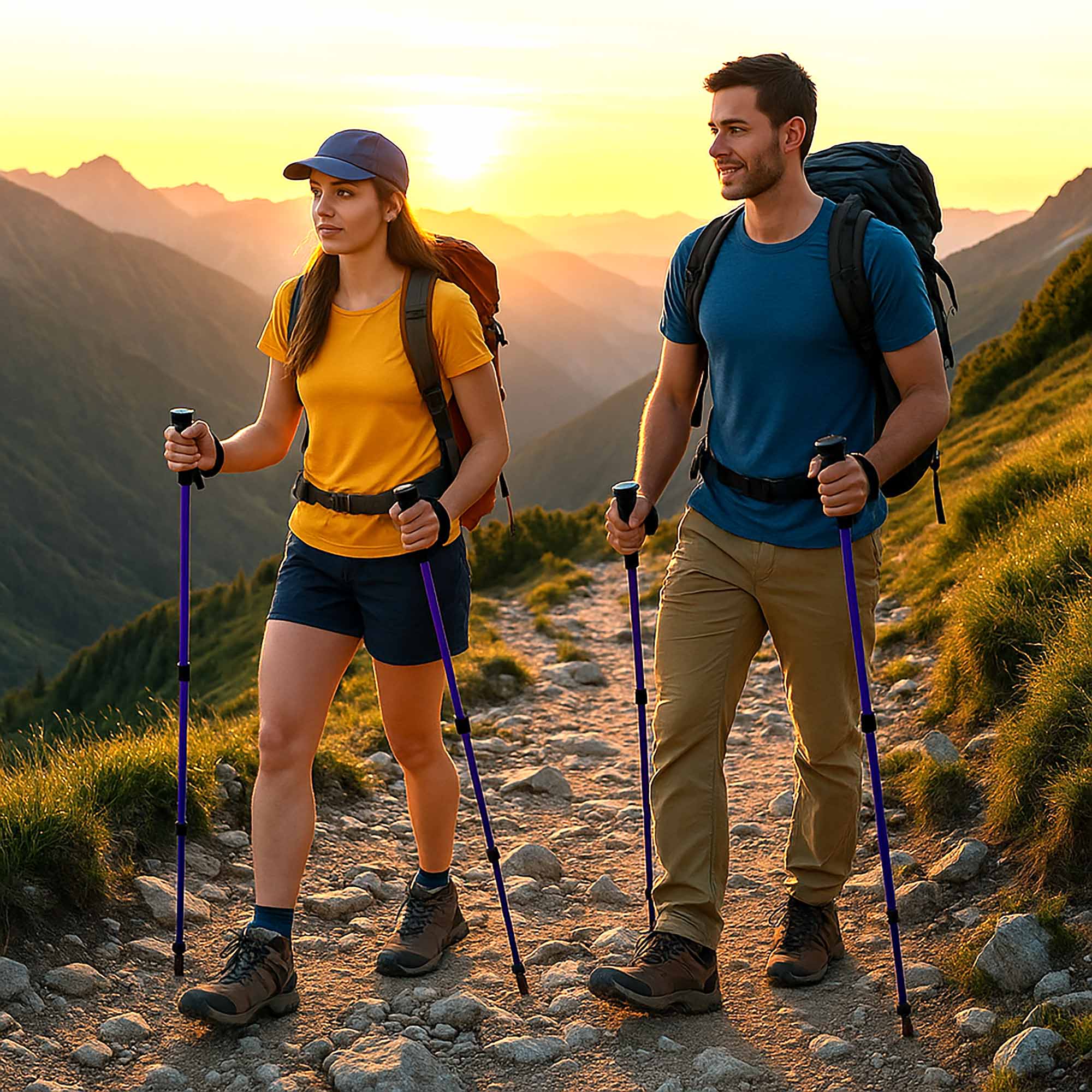 2x Kijki Nordic Walking do Chodzenia Trekingowe Kije Trekkingowe Teleskopowe - Image 2